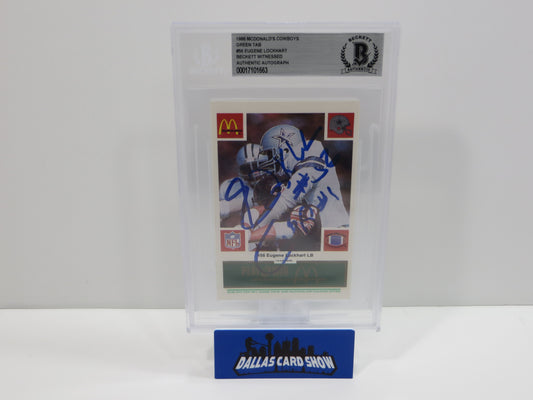 EUGENE LOCKHART SIGNED 1986 McDONALDs COWBOYS BGS BAS SLAB DALLAS COWBOYS