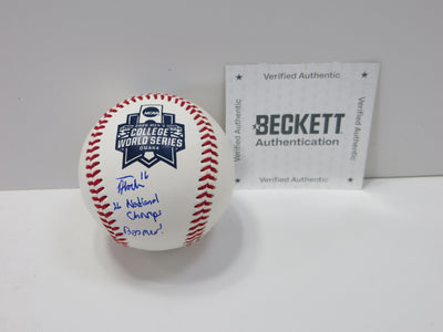 DAYTON TOCKEY SIGNED Rawlings NCAA 2026 WS BASEBALL OU OKLAHOMA SOONERS BAS