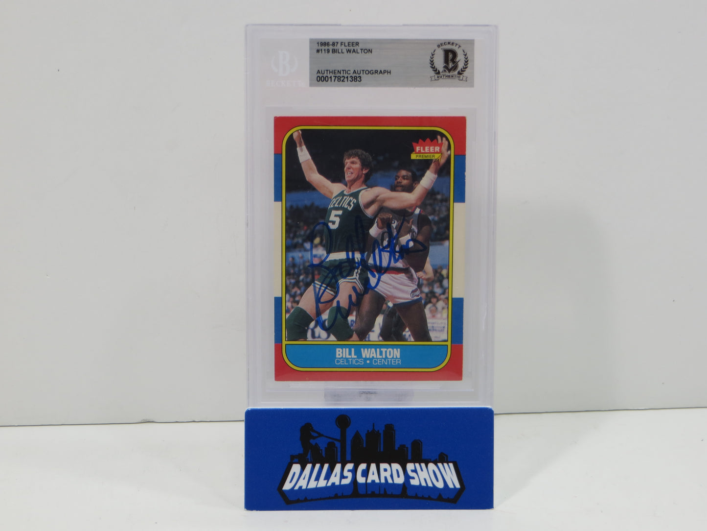 BILL WALTON SIGNED 1986-87 Fleer #119 Boston Celtics BGS BAS SLAB