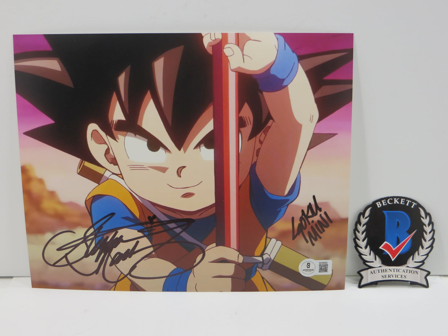 STEPHANIE NADOLNY SIGNED 8x10 PHOTO Dragon Ball Z Goku Mini w/INSC BAS COA