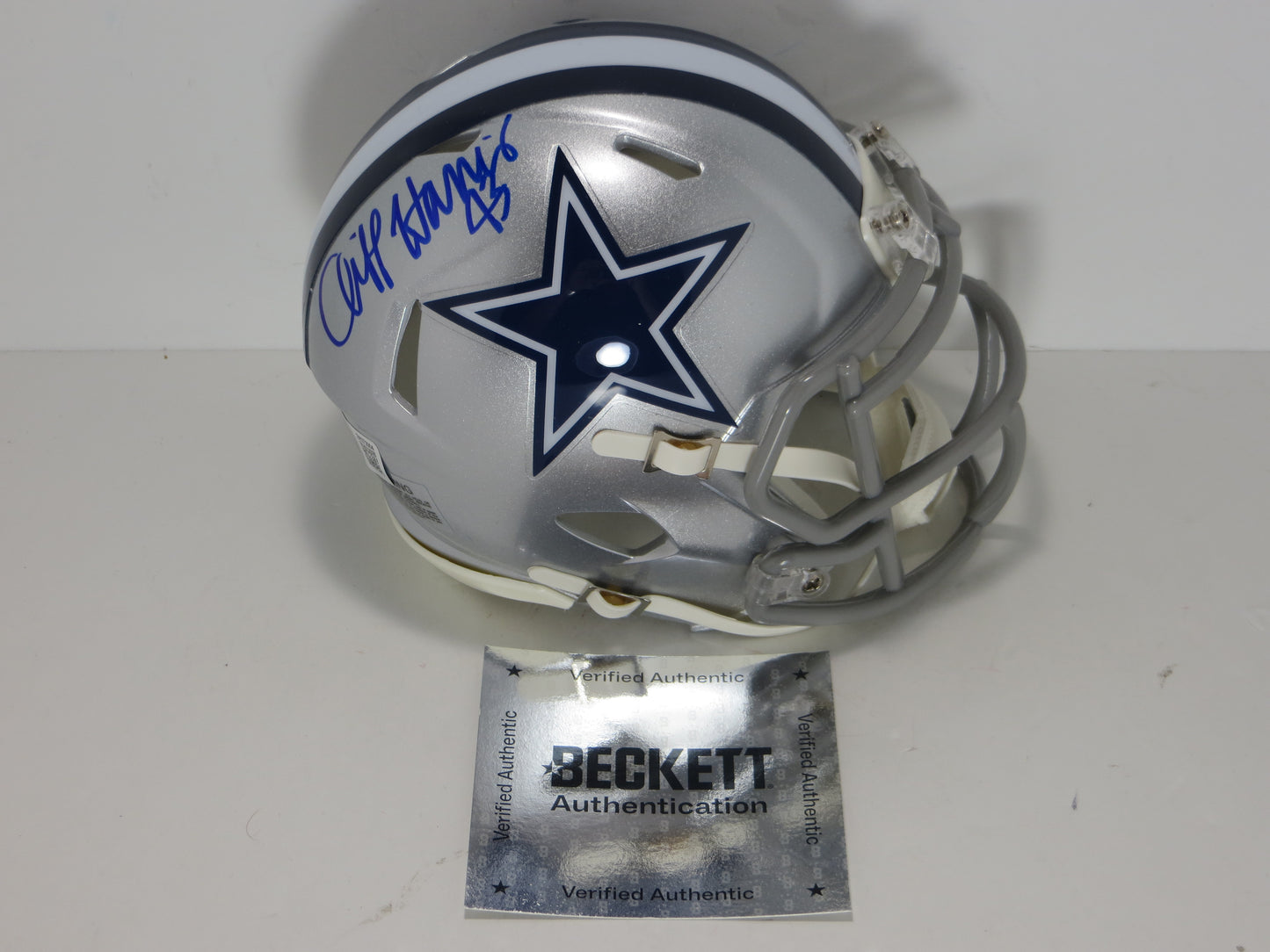 CLIFF HARRIS DALLAS COWBOYS SIGNED Riddell MINI HELMET BAS COA