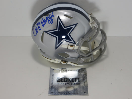 CLIFF HARRIS DALLAS COWBOYS SIGNED Riddell MINI HELMET BAS COA