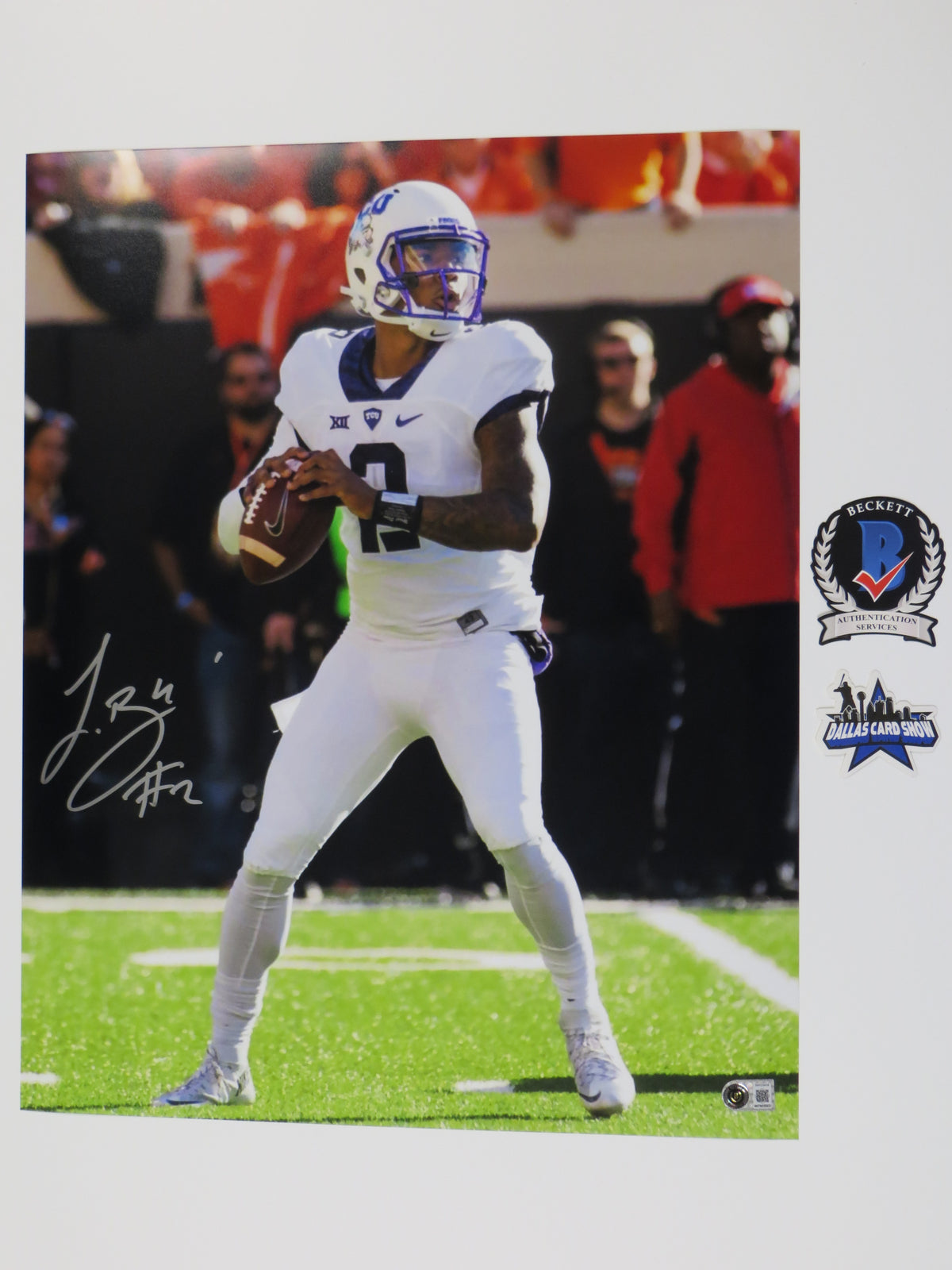 TREVONE BOYKIN TCU HORNED FROGS SIGNED 16x20 PHOTO In the Pocket BAS