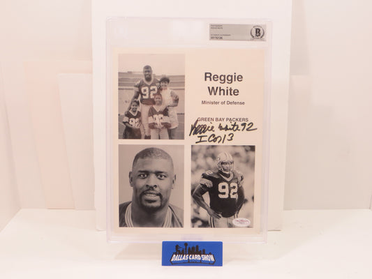 REGGIE WHITE SIGNED 8x10 GREEN BAY PACKERS EAGLES PHOTO JSA BAS SLAB