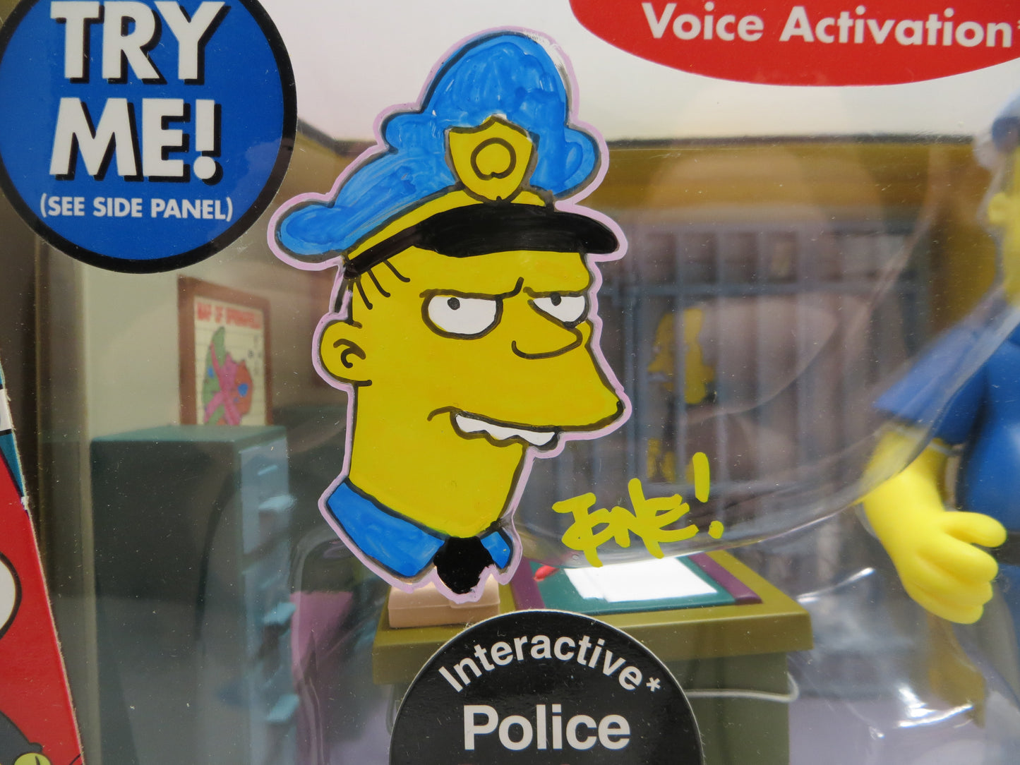 TONE RODRIGUEZ SIGNED SKETCHED Officer Eddie Police Station SIMPSONS FIGURINE