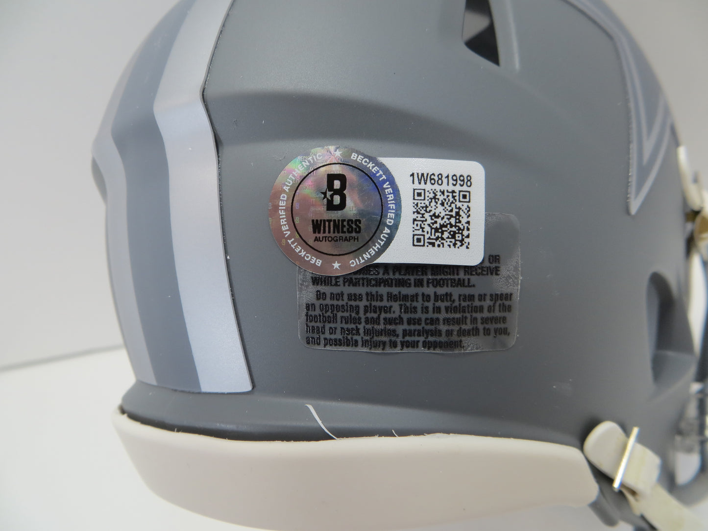 DREW PEARSON DALLAS COWBOYS SIGNED SLATE Mini Helmet w/HOF 21 BAS COA