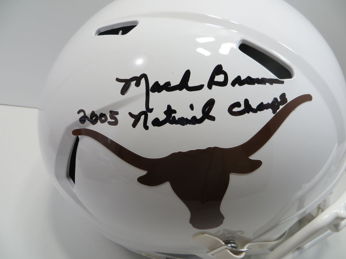 MACK BROWN SIGNED TEXAS LONGHORNS RIDDELL FULL SIZE HELMET w/2005Champs BAS