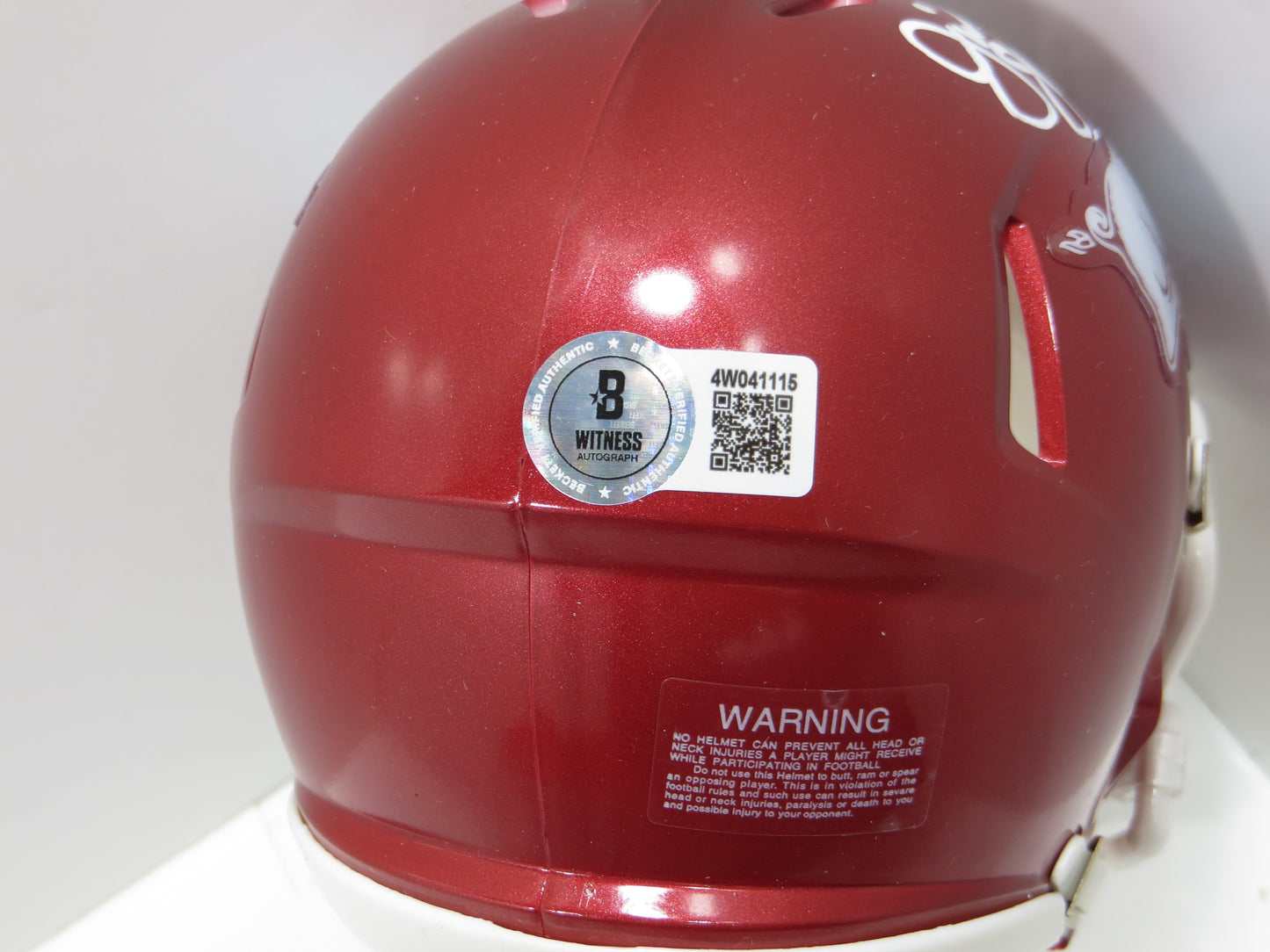 JIMMY JOHNSON SIGNED ARKANSAS RAZORBACKS MINI HELMET Miami Cowboys BAS