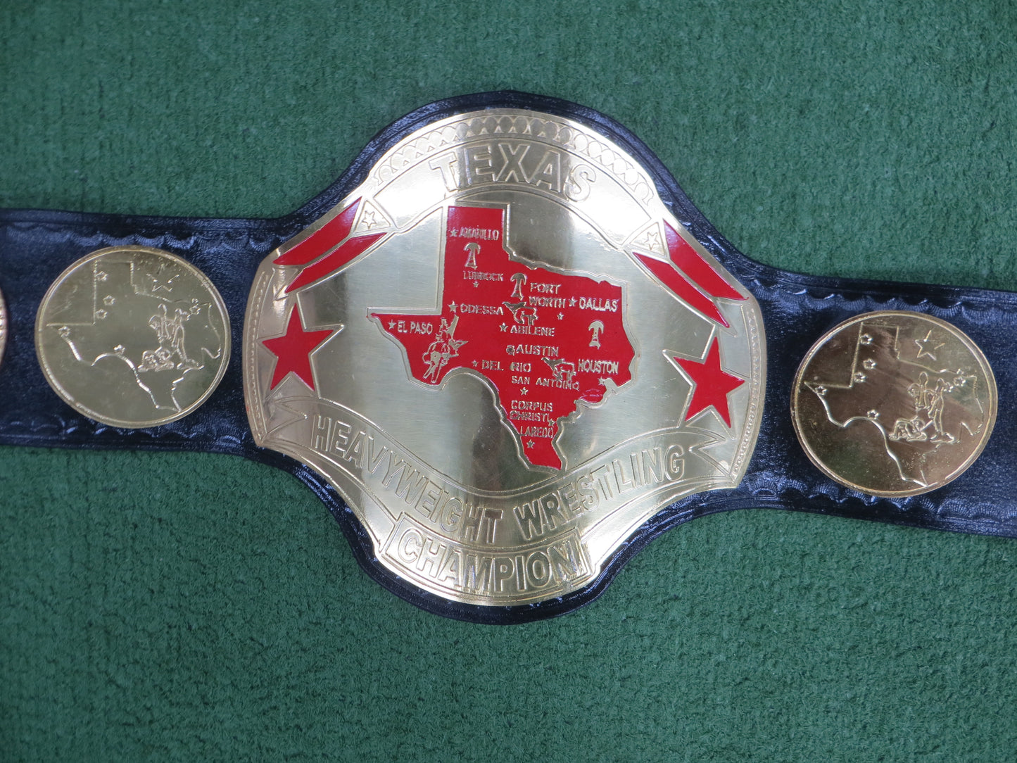 KEVIN VON ERICH SIGNED TEXAS WRESTLING CHAMPION BELT w/INSC Iron Claw BAS