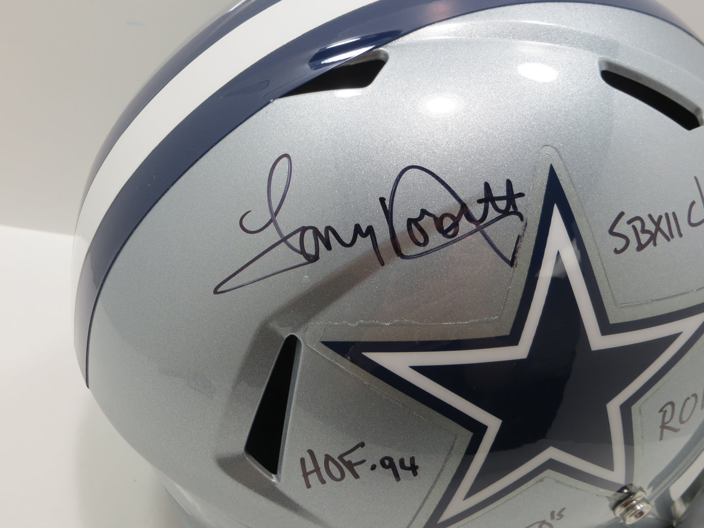 TONY DORSETT SIGNED DALLAS COWBOYS RIDDELL FULL SIZE HELMET w/4 INSCs JSA