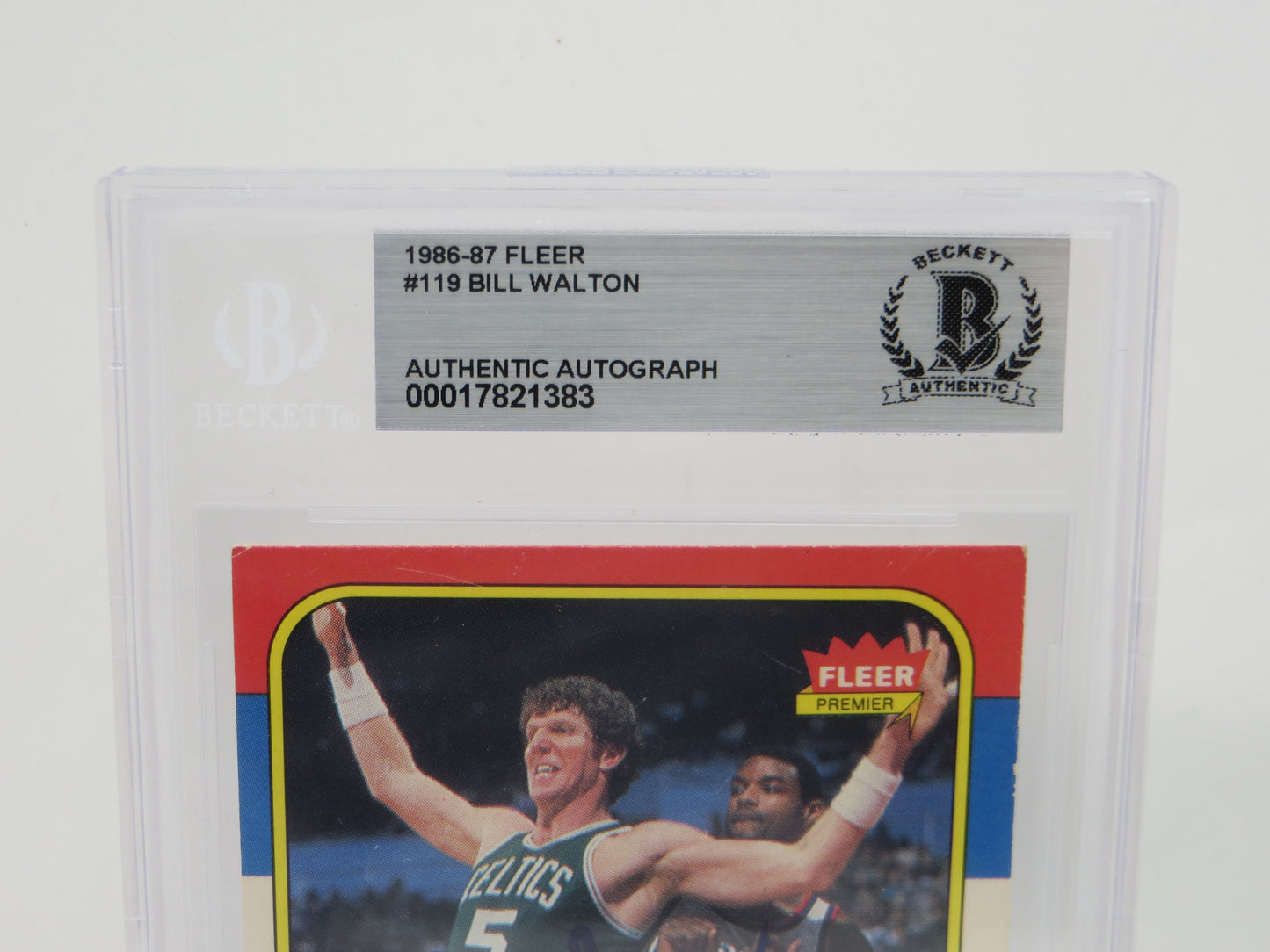 BILL WALTON SIGNED 1986-87 Fleer #119 Boston Celtics BGS BAS SLAB