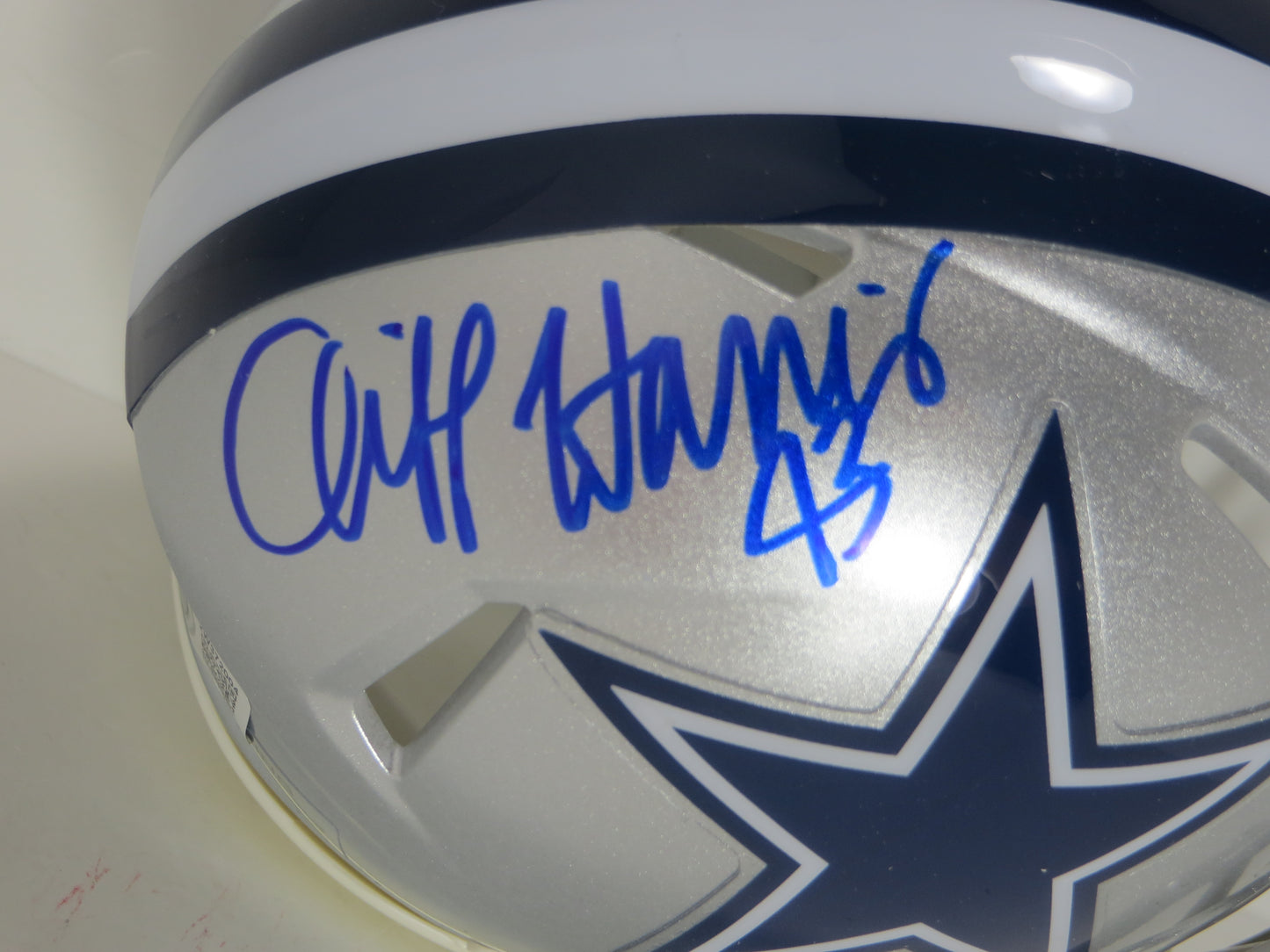 CLIFF HARRIS DALLAS COWBOYS SIGNED Riddell MINI HELMET BAS COA
