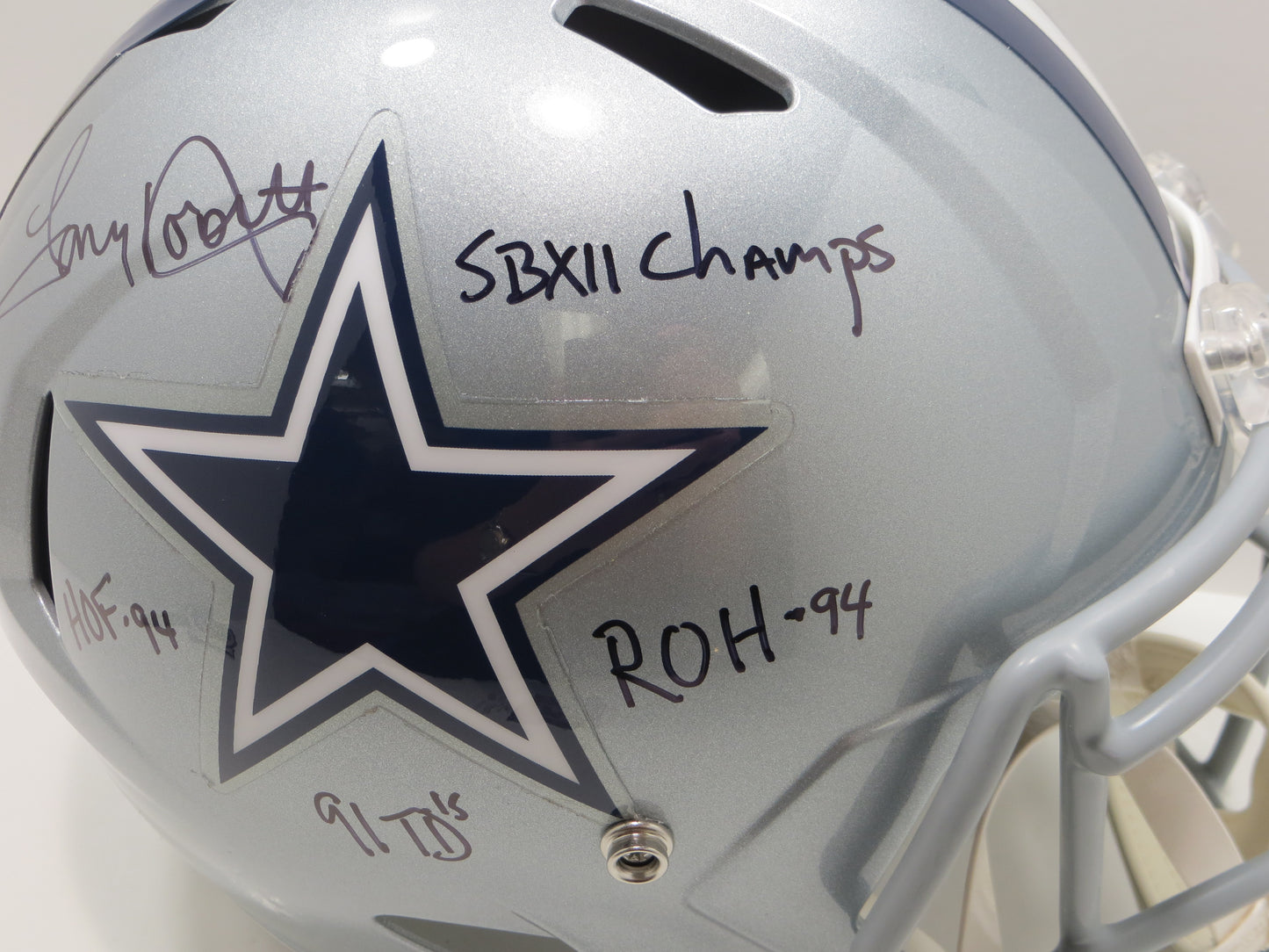 TONY DORSETT SIGNED DALLAS COWBOYS RIDDELL FULL SIZE HELMET w/4 INSCs JSA