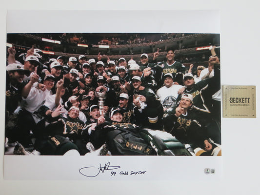 JOE NIEUWENDYK DALLAS STARS SIGNED Stanley Cup 16x20 w/99 CONN SMYTHE BAS