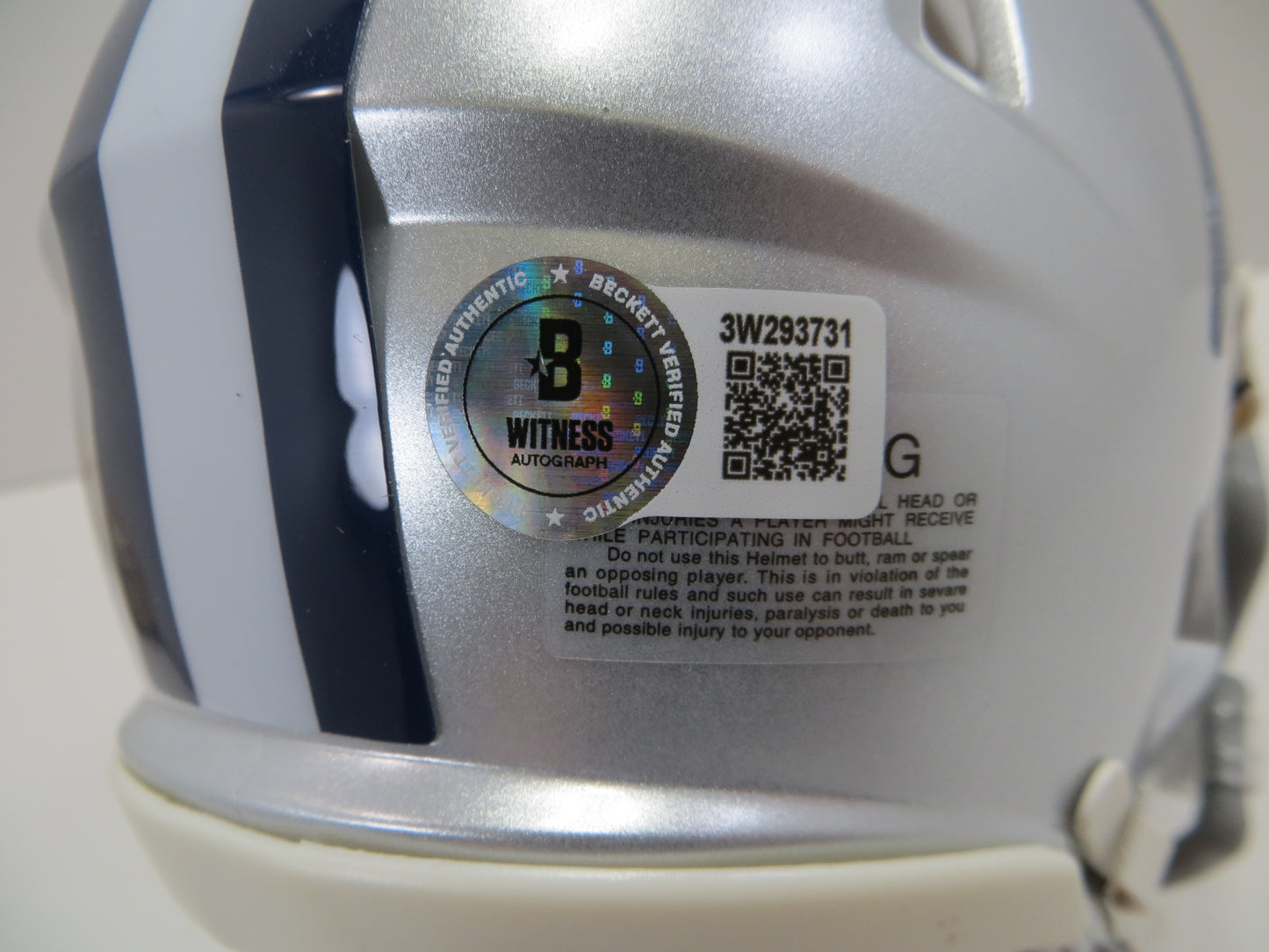 DANNY WHITE SIGNED DALLAS COWBOYS MINI HELMET ASU SUN DEVILS BAS