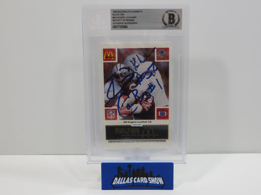 EUGENE LOCKHART SIGNED 1986 McDONALDs DALLAS COWBOYS BGS BAS SLAB