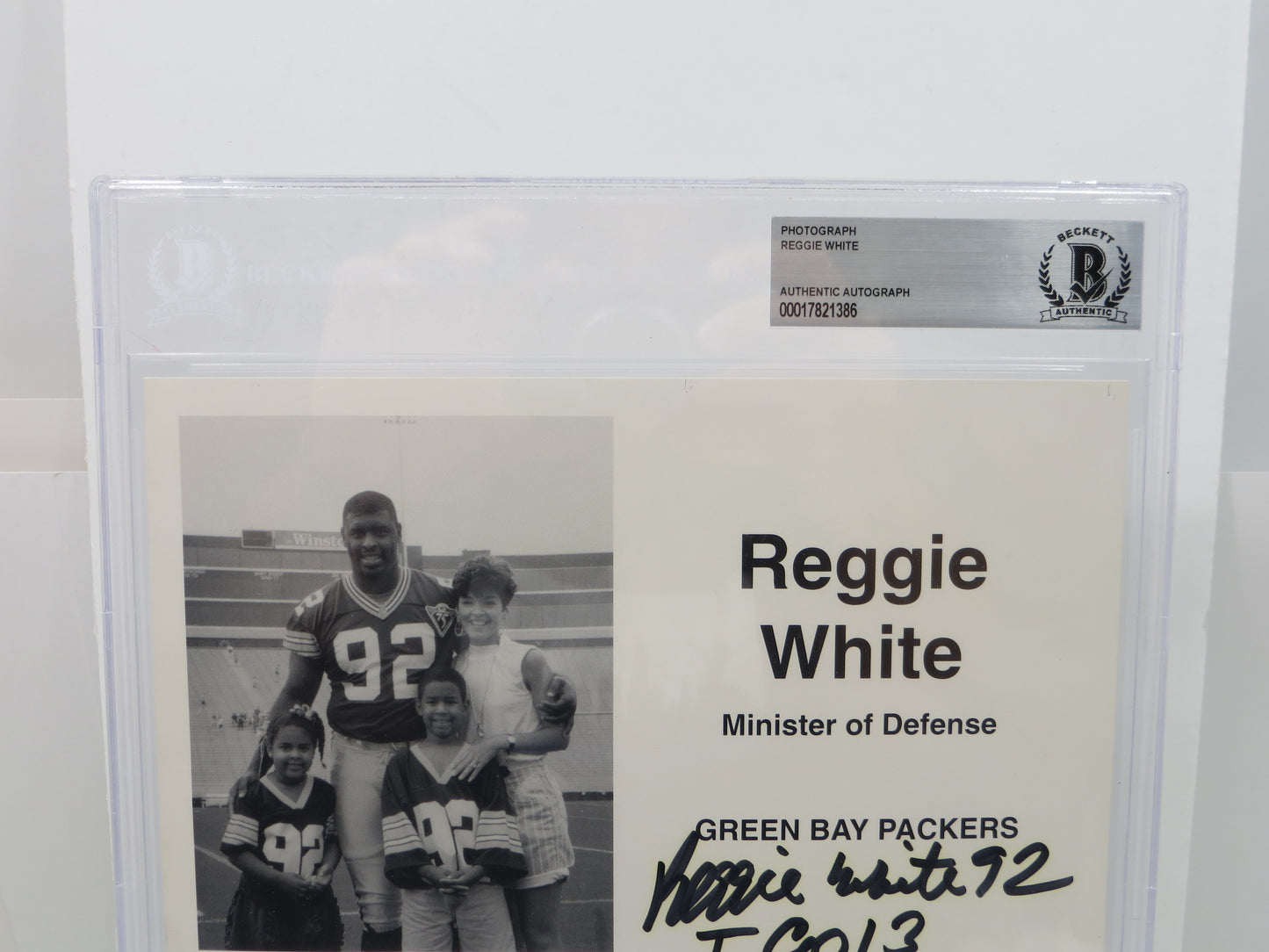 REGGIE WHITE SIGNED 8x10 GREEN BAY PACKERS EAGLES PHOTO JSA BAS SLAB