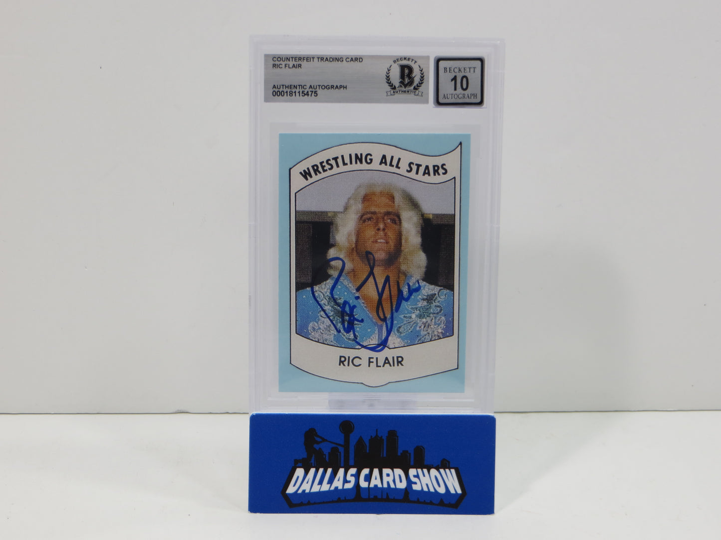 RIC FLAIR SIGNED Wrestling All Stars REPRINT NATURE BOY BGS BAS SLAB AUTO 10