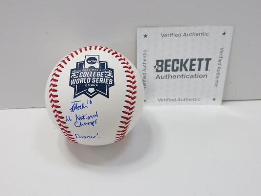 DAYTON TOCKEY SIGNED Rawlings NCAA 2026 WS BASEBALL OU OKLAHOMA SOONERS BAS