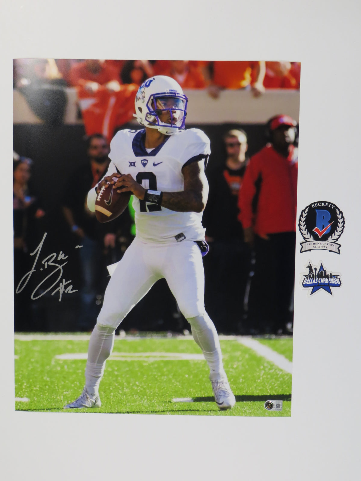 TREVONE BOYKIN TCU HORNED FROGS SIGNED 16x20 PHOTO In the Pocket BAS