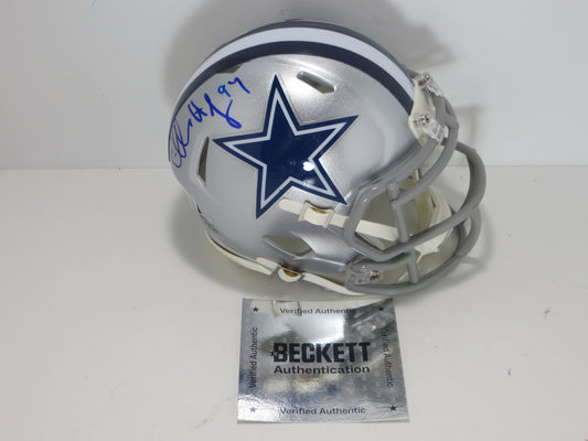 CHARLES HALEY DALLAS COWBOYS SIGNED Riddell MINI HELMET BAS COA