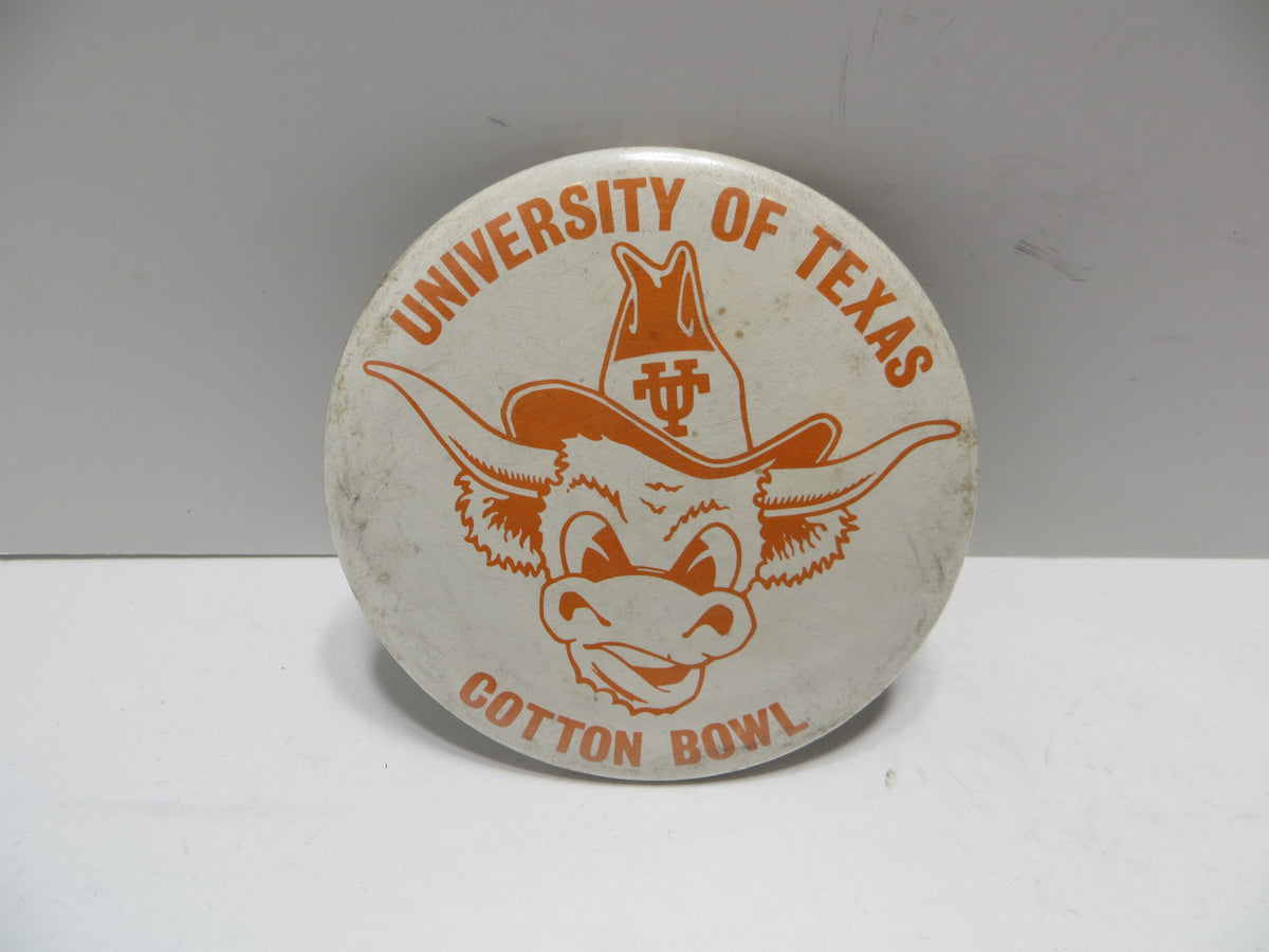 UNIVERSITY OF TEXAS LONGHORNS Vintage Button Pin NCAA COTTON BOWL CLASSIC