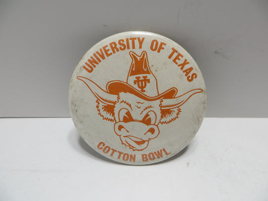 UNIVERSITY OF TEXAS LONGHORNS Vintage Button Pin NCAA COTTON BOWL CLASSIC