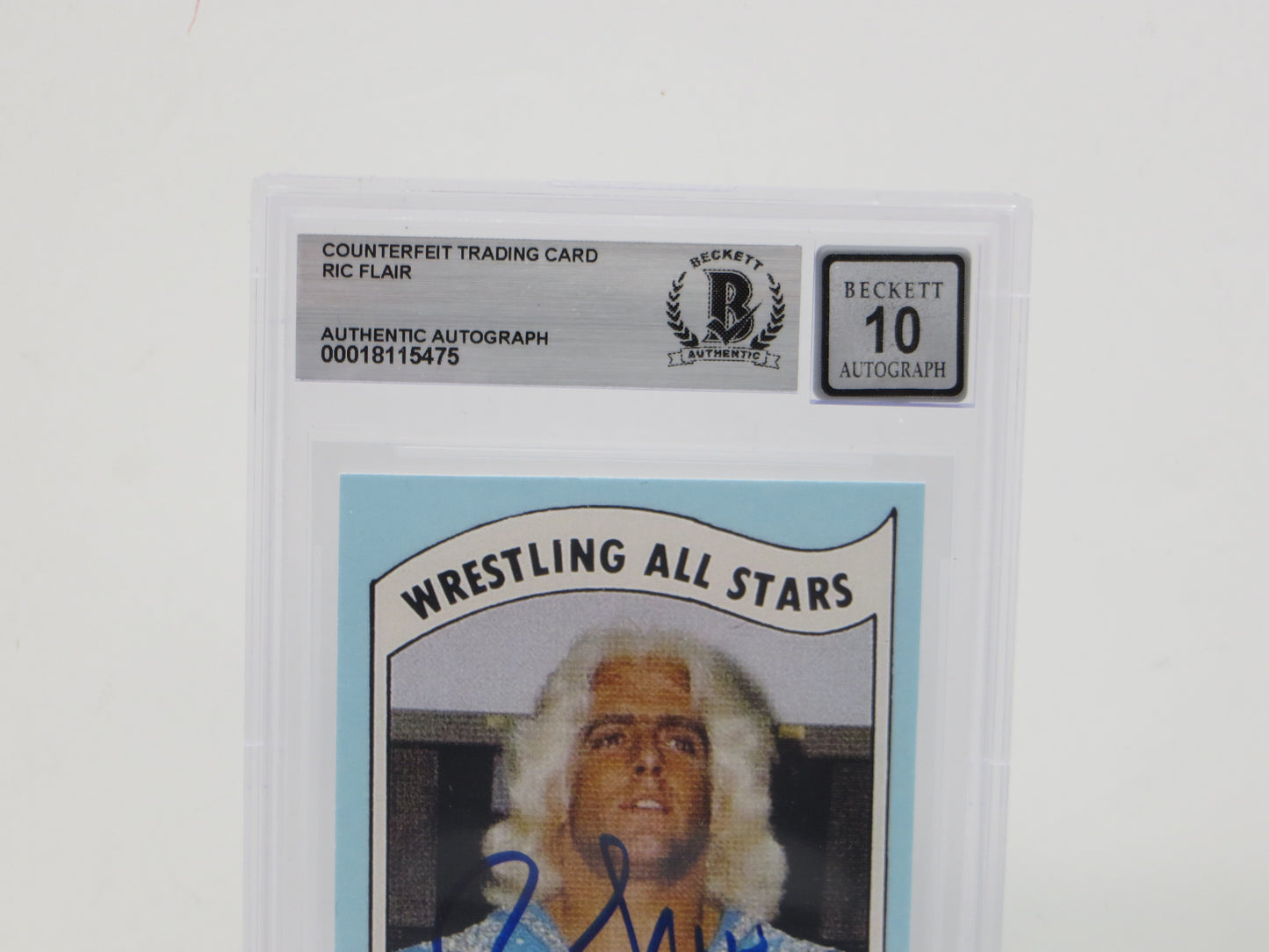 RIC FLAIR SIGNED Wrestling All Stars REPRINT NATURE BOY BGS BAS SLAB AUTO 10