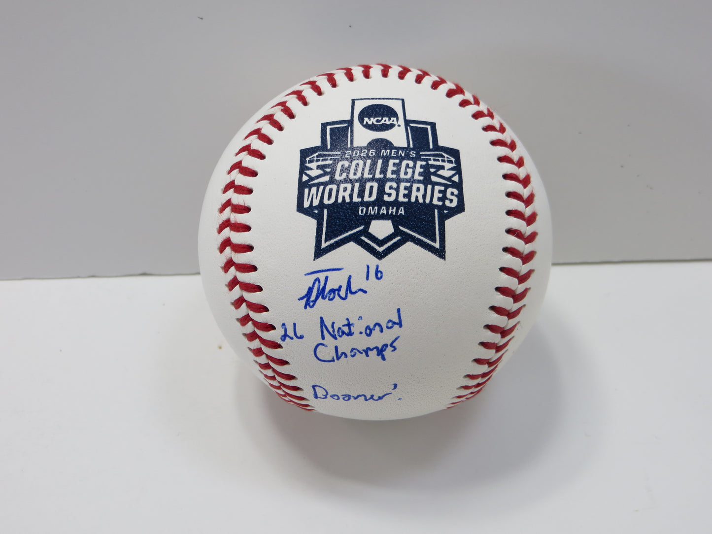 DAYTON TOCKEY SIGNED Rawlings NCAA 2026 WS BASEBALL OU OKLAHOMA SOONERS BAS