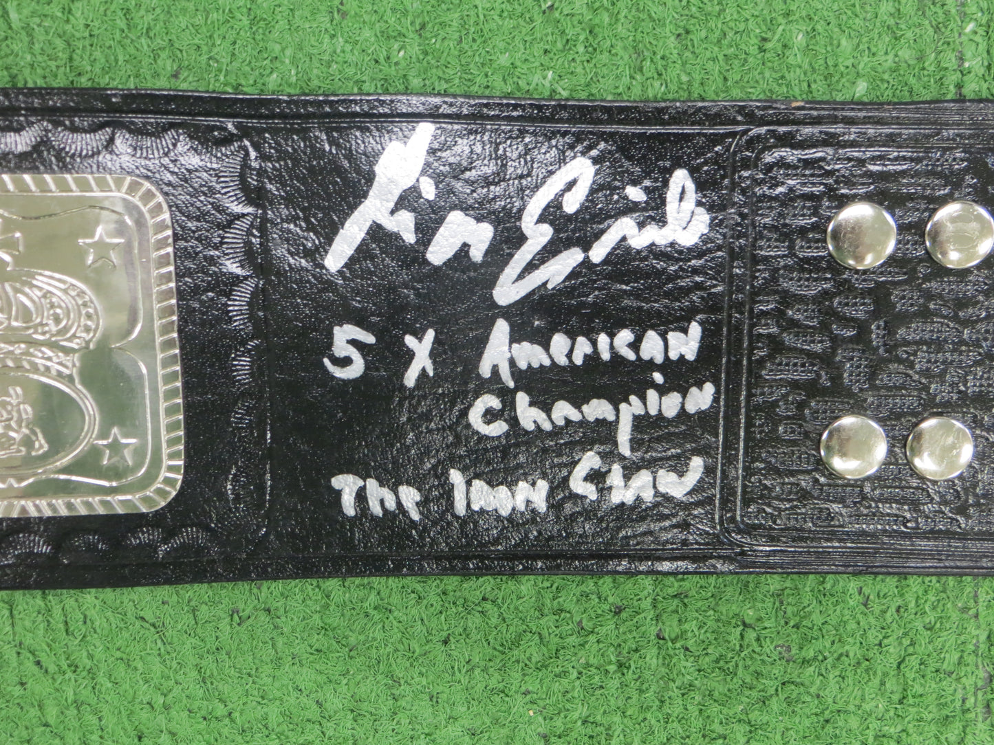 KEVIN VON ERICH SIGNED AMERICAN WORLD HEAVYWEIGHT CHAMPION BELT wINSCs BAS