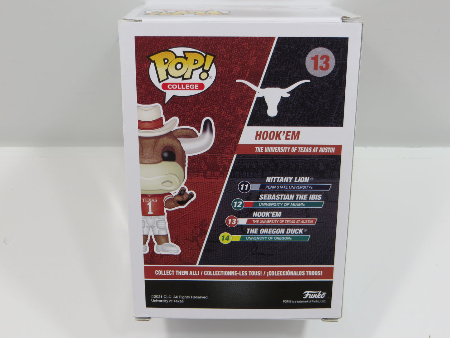 EARL CAMPBELL RICKY WILLIAMS SIGNED BEVO Hook 'Em #13 FUNKO POP BAS JSA COA