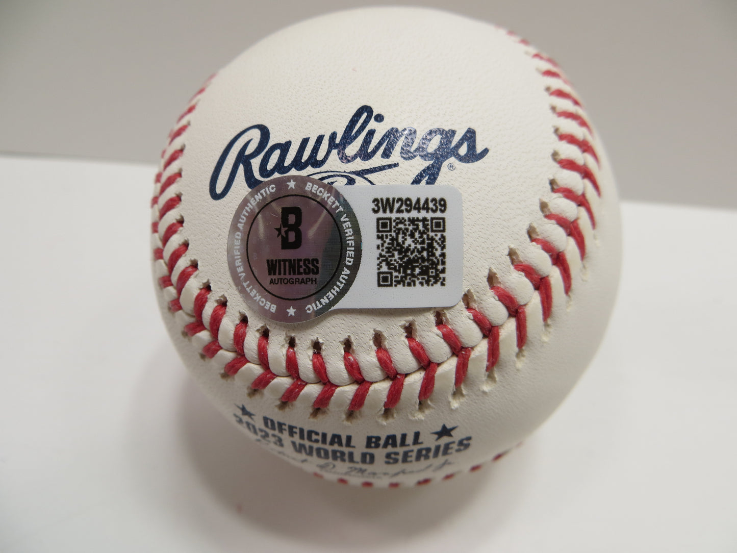JOSH SMITH TEXAS RANGERS SIGNED OFFICIAL 2023 WORLD SERIES BASEBALL w/INSC BAS