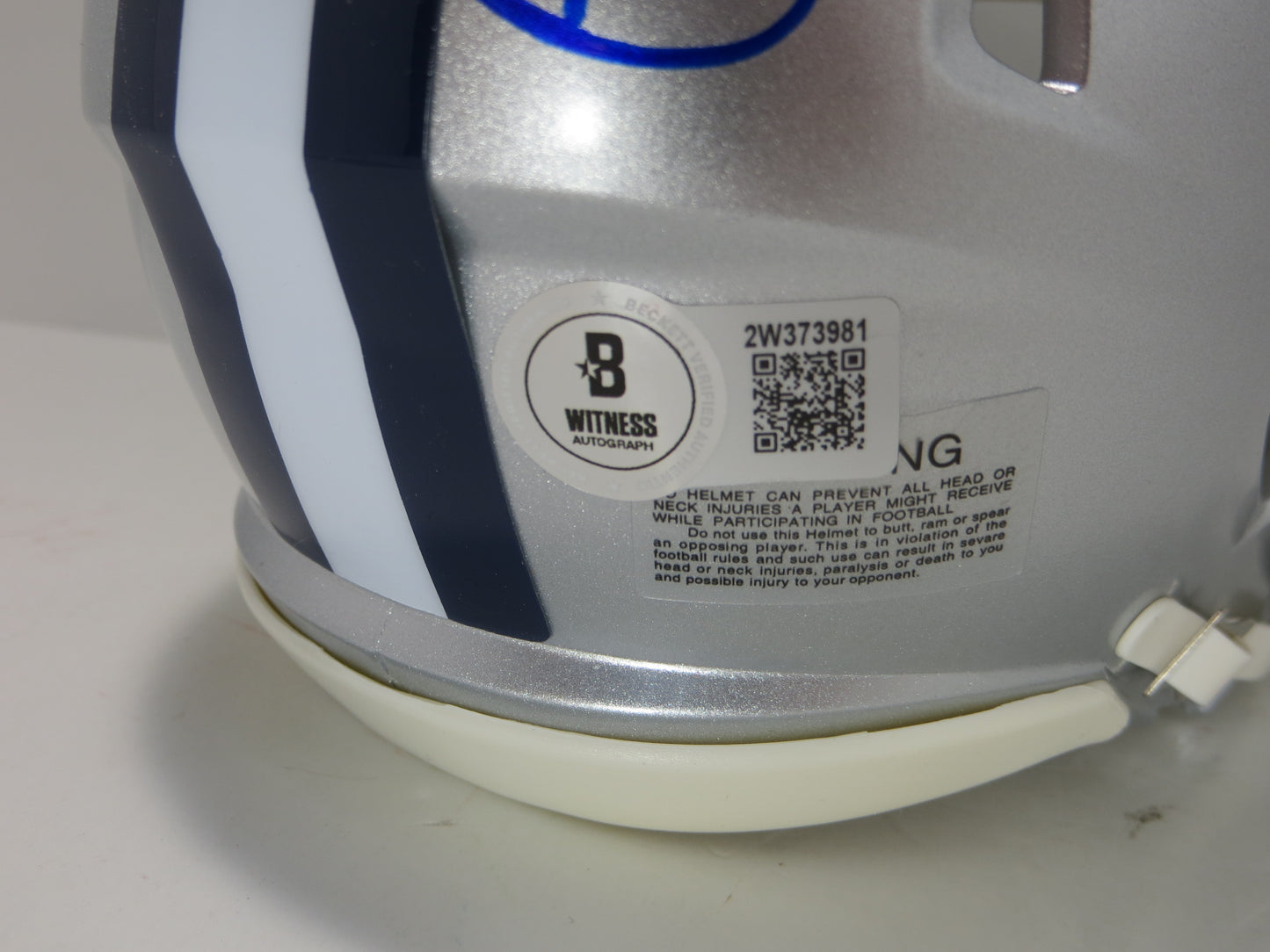 CHARLES HALEY DALLAS COWBOYS SIGNED Riddell MINI HELMET BAS COA