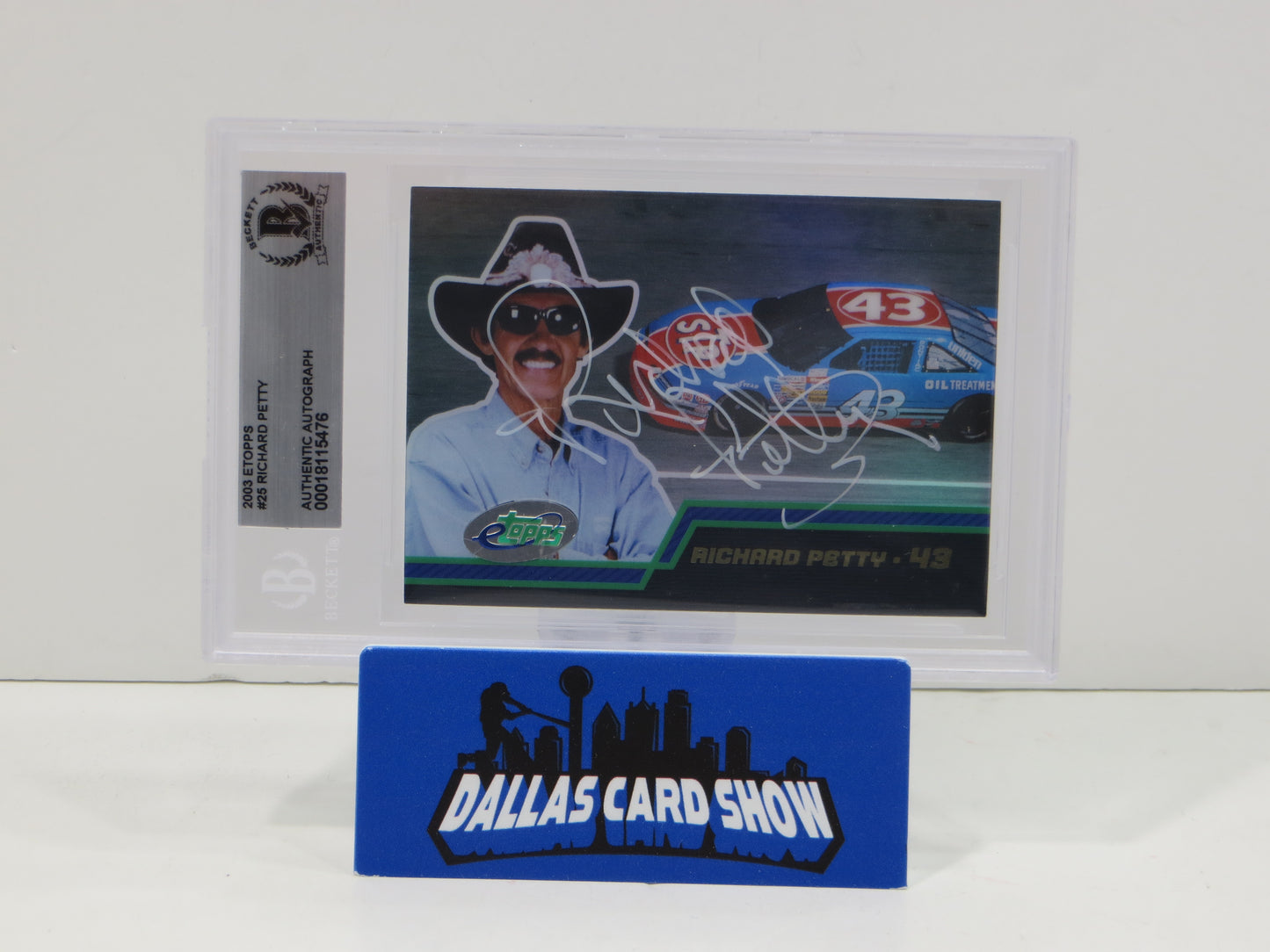 RICHARD PETTY SIGNED 2003 ETOPPS #25 BGS BAS SLAB Nascar THE KING