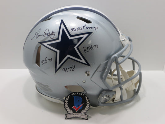TONY DORSETT SIGNED DALLAS COWBOYS RIDDELL F/S Authentic HELMET w/4 INSCs BAS