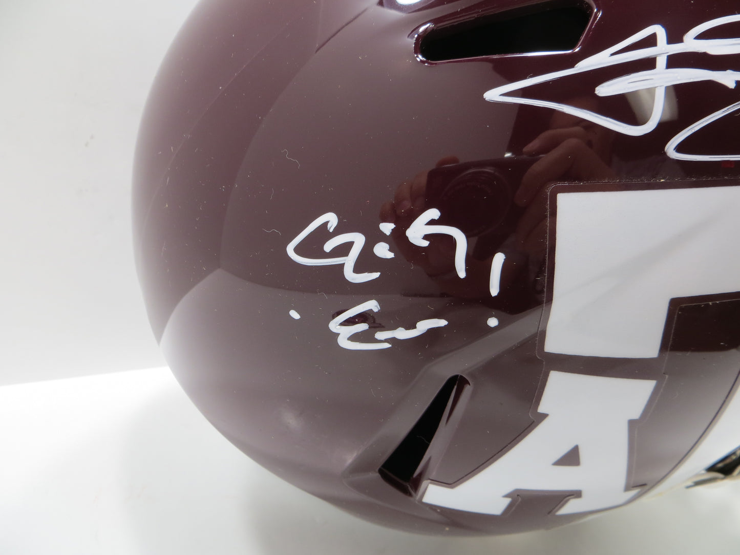JOHNNY MANZIEL SIGNED TEXAS A&M AGGIES FULL SIZE HELMET w/JOHNNY FB BAS COA