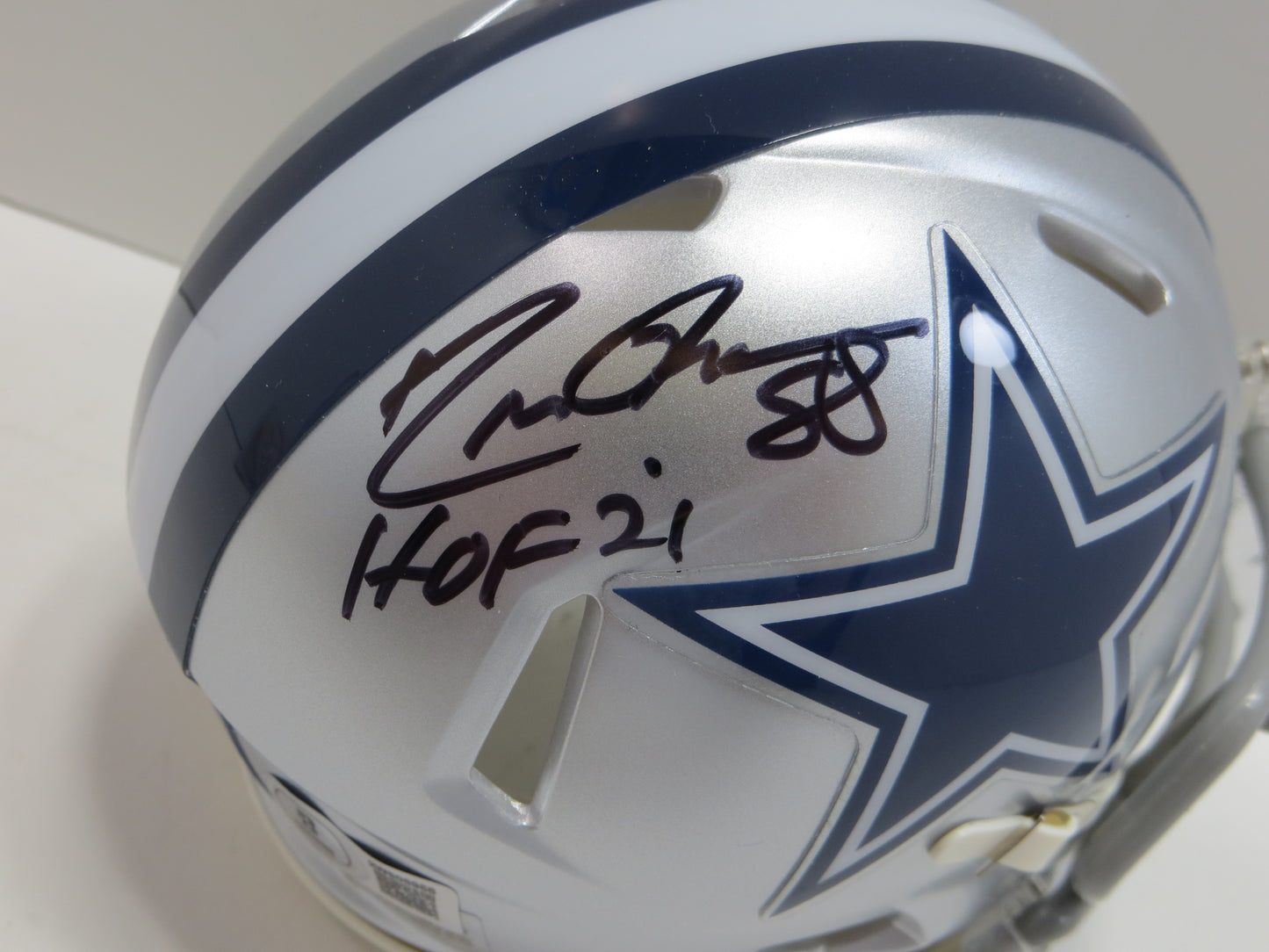 DREW PEARSON DALLAS COWBOYS SIGNED Mini Helmet w/HOF 21 BAS COA