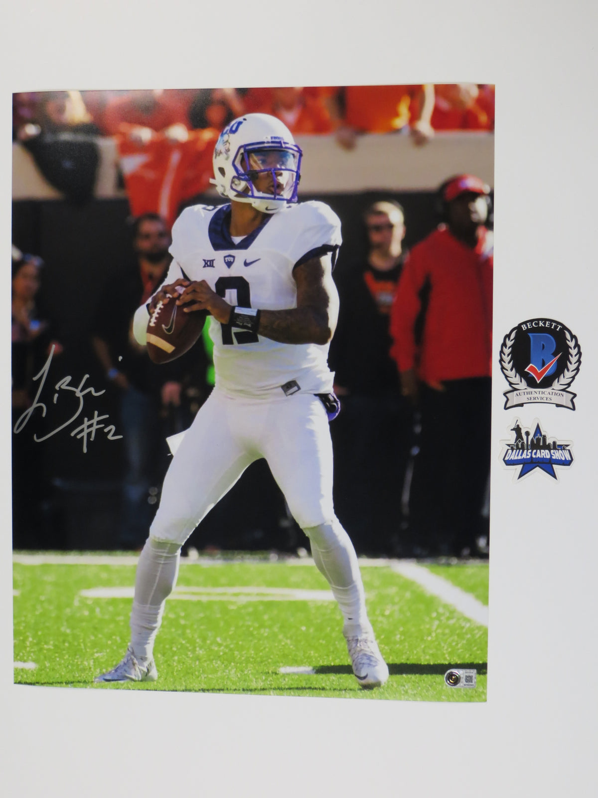TREVONE BOYKIN TCU HORNED FROGS SIGNED 16x20 PHOTO In the Pocket BAS