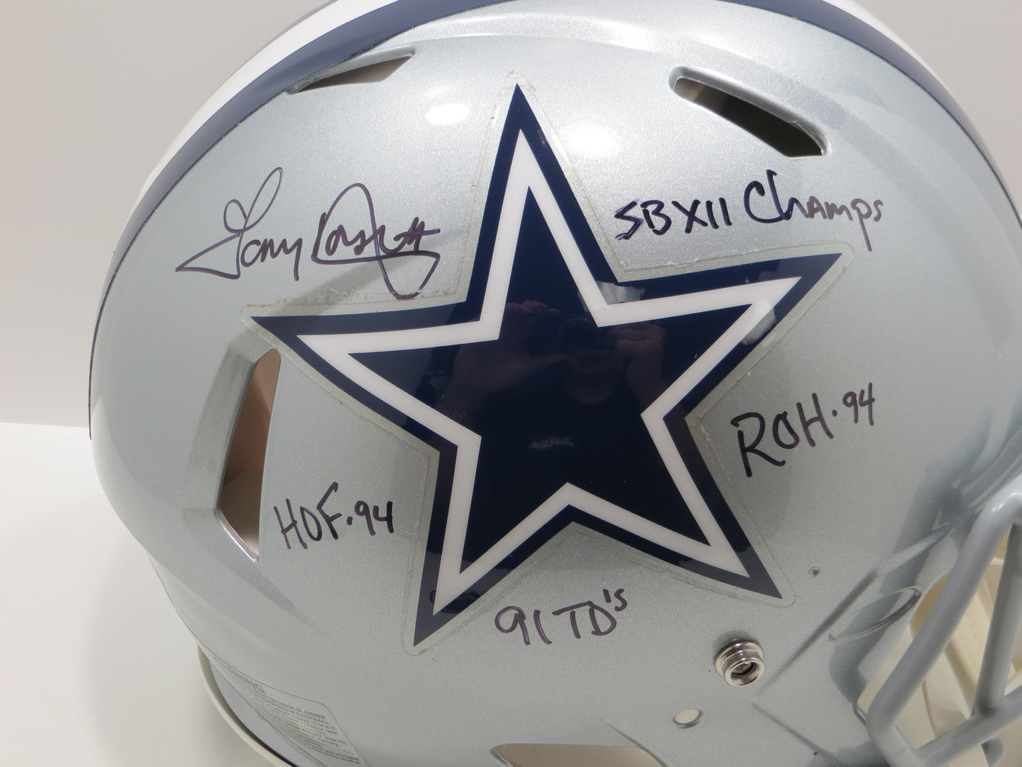 TONY DORSETT SIGNED DALLAS COWBOYS RIDDELL F/S Authentic HELMET w/4 INSCs BAS