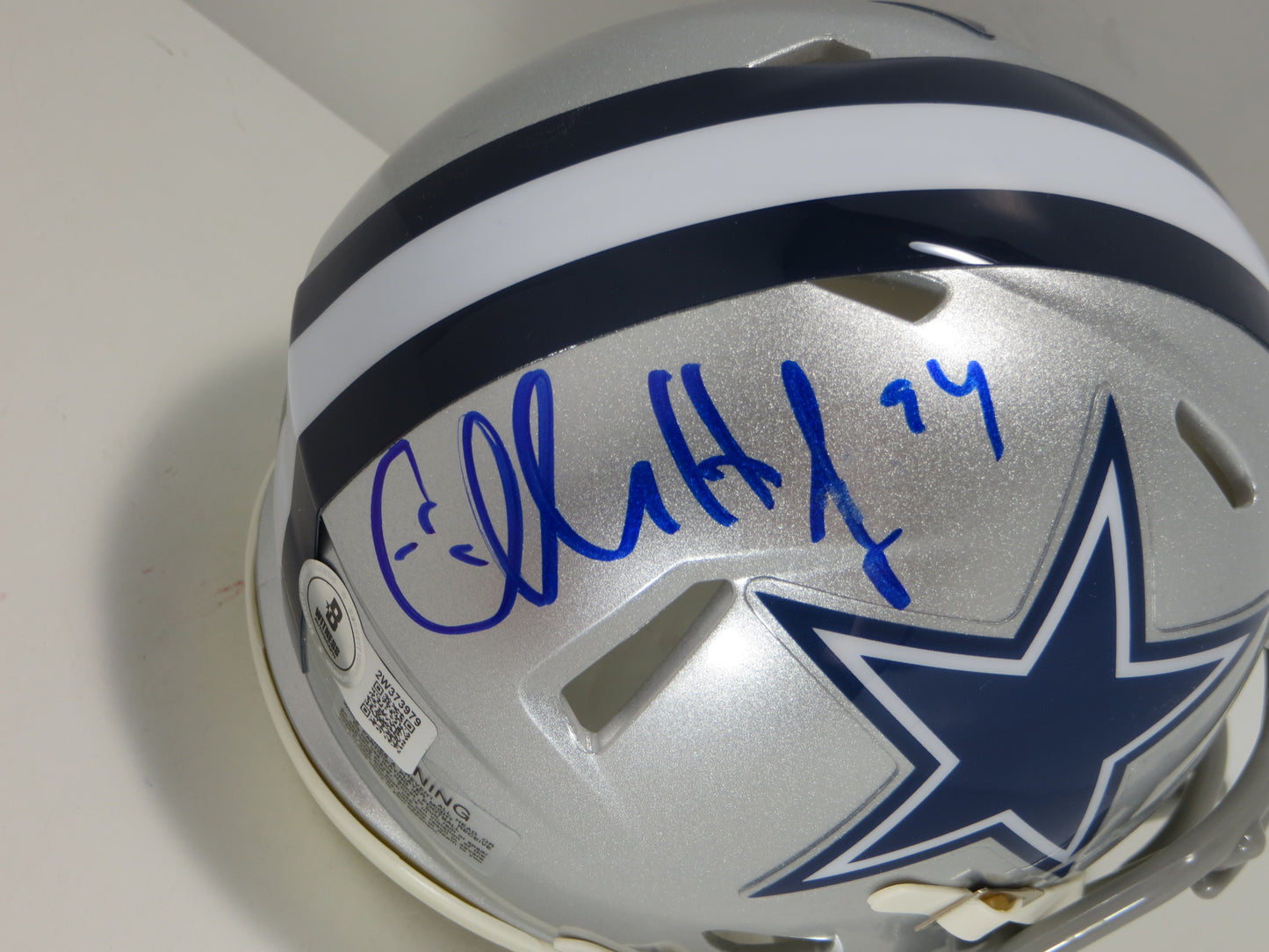 CHARLES HALEY DALLAS COWBOYS SIGNED Riddell MINI HELMET BAS COA