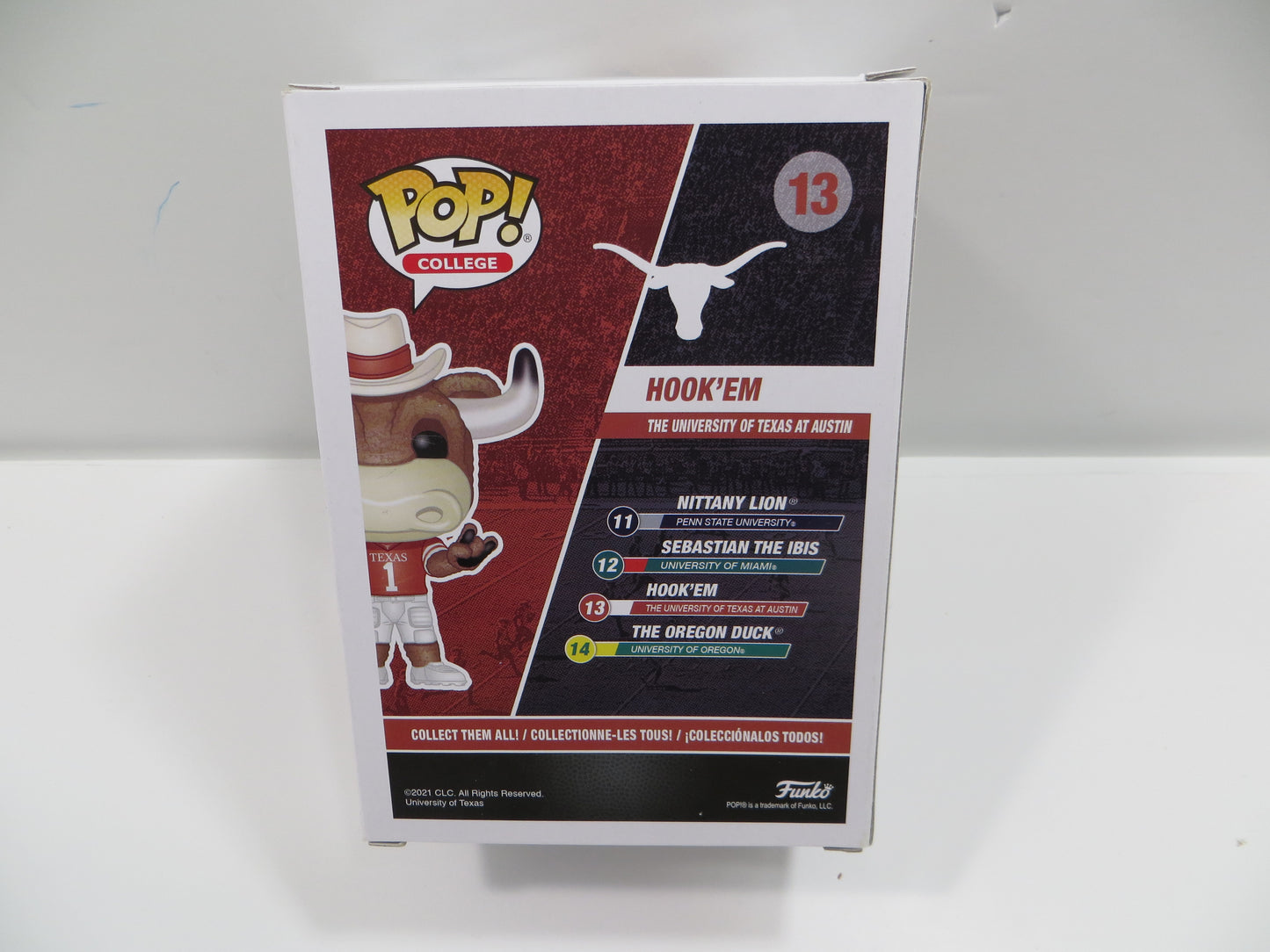 EARL CAMPBELL RICKY WILLIAMS SIGNED BEVO Hook 'Em #13 FUNKO POP BAS JSA COA