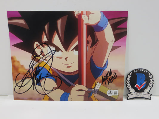 STEPHANIE NADOLNY SIGNED 8x10 PHOTO Dragon Ball Z Goku Mini w/INSC BAS COA