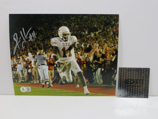 RAMONCE TAYLOR TEXAS LONGHORNS SIGNED 8x10 PHOTO TD Nat Champs BAS