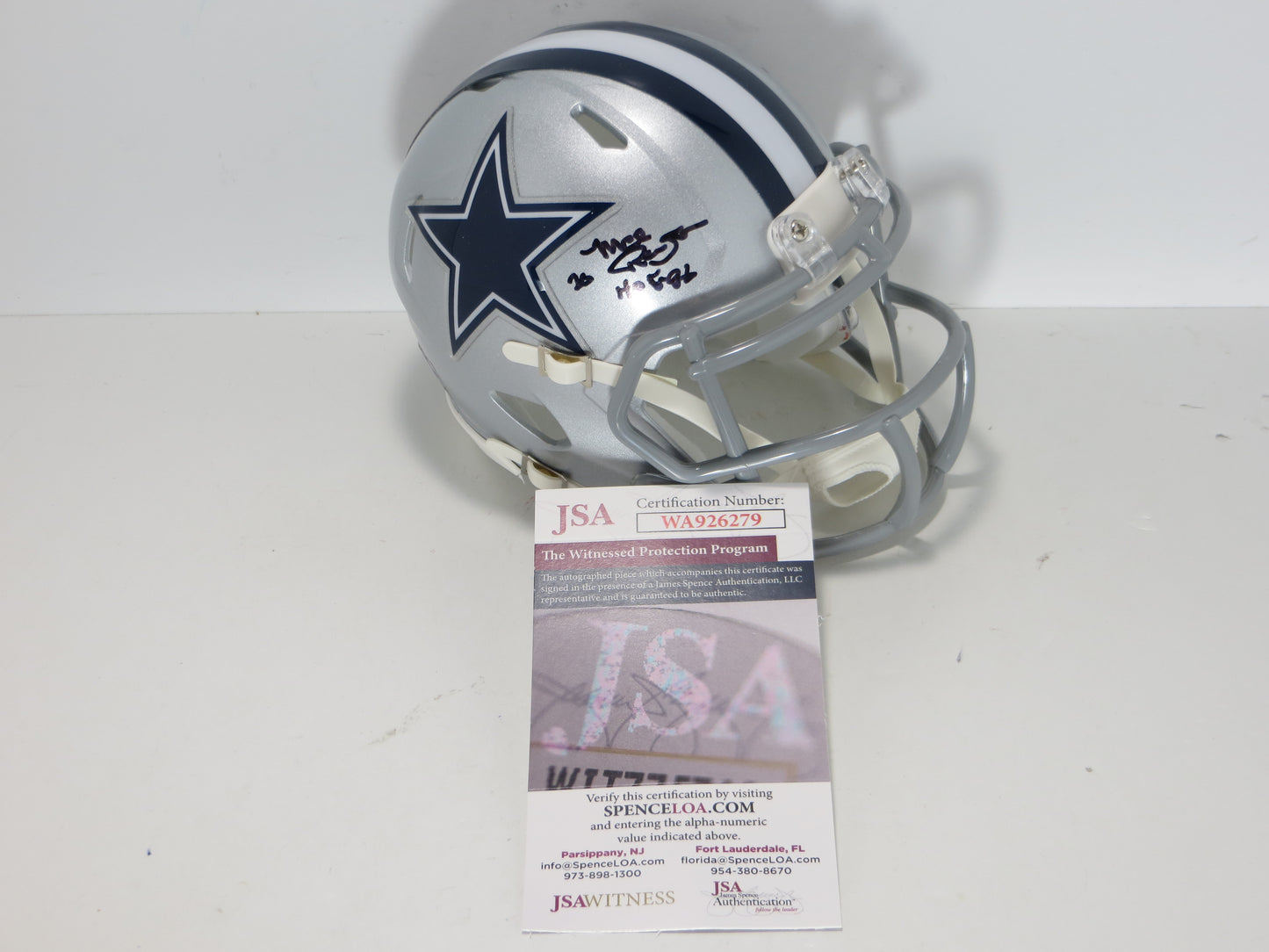 MEL RENFRO DALLAS COWBOYS SIGNED Mini Helmet w/HOF 06 JSA COA