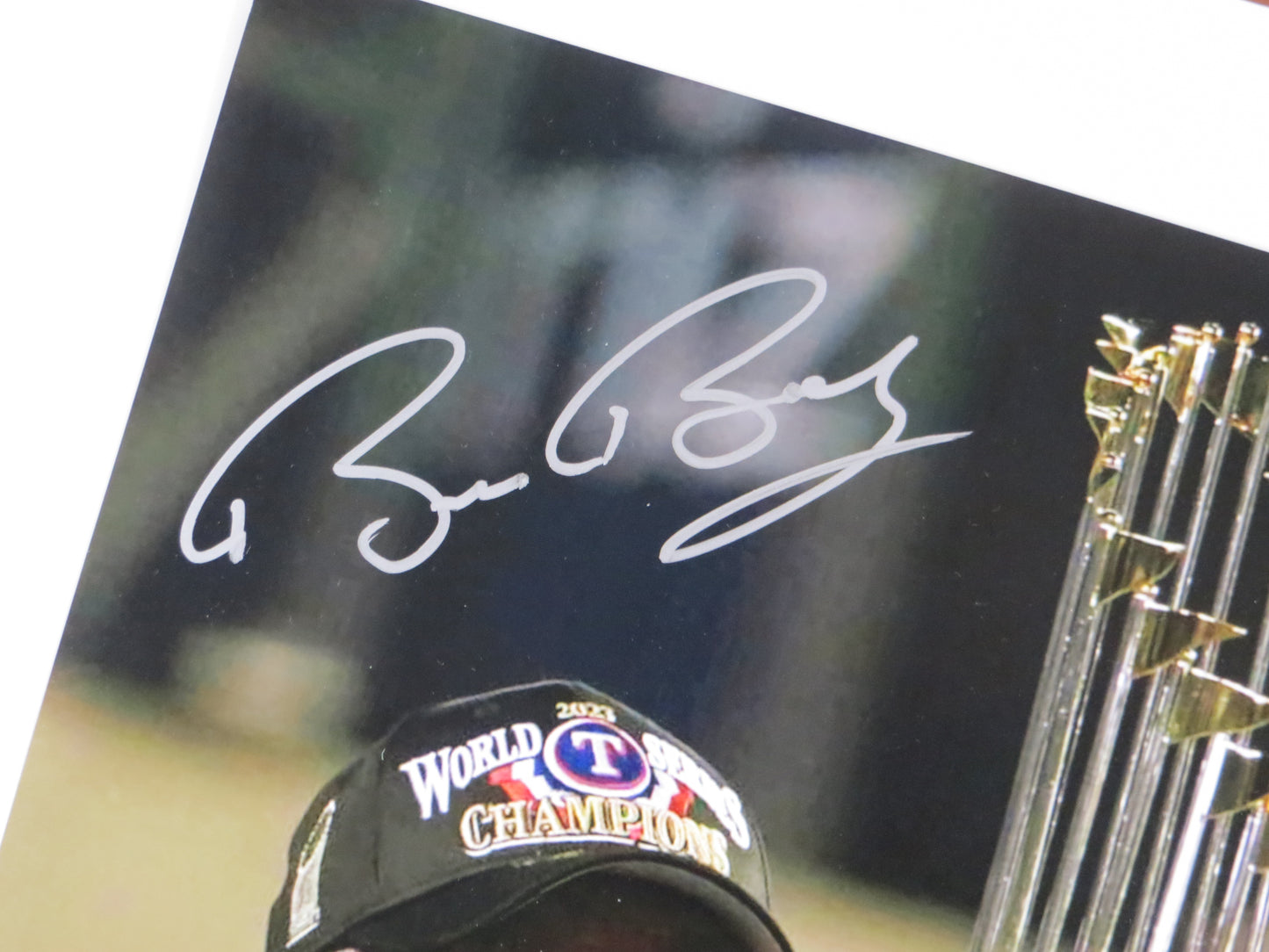 BRUCE BOCHY Texas Rangers SIGNED World Champs 16x20 PHOTO Giants Padres BAS COA