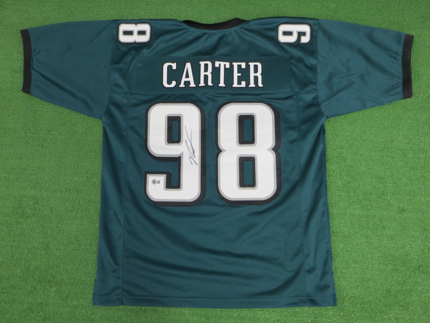 JALEN CARTER Philadelphia Eagles SIGNED FOOTBALL JERSEY XL Georgia Bulldogs BAS