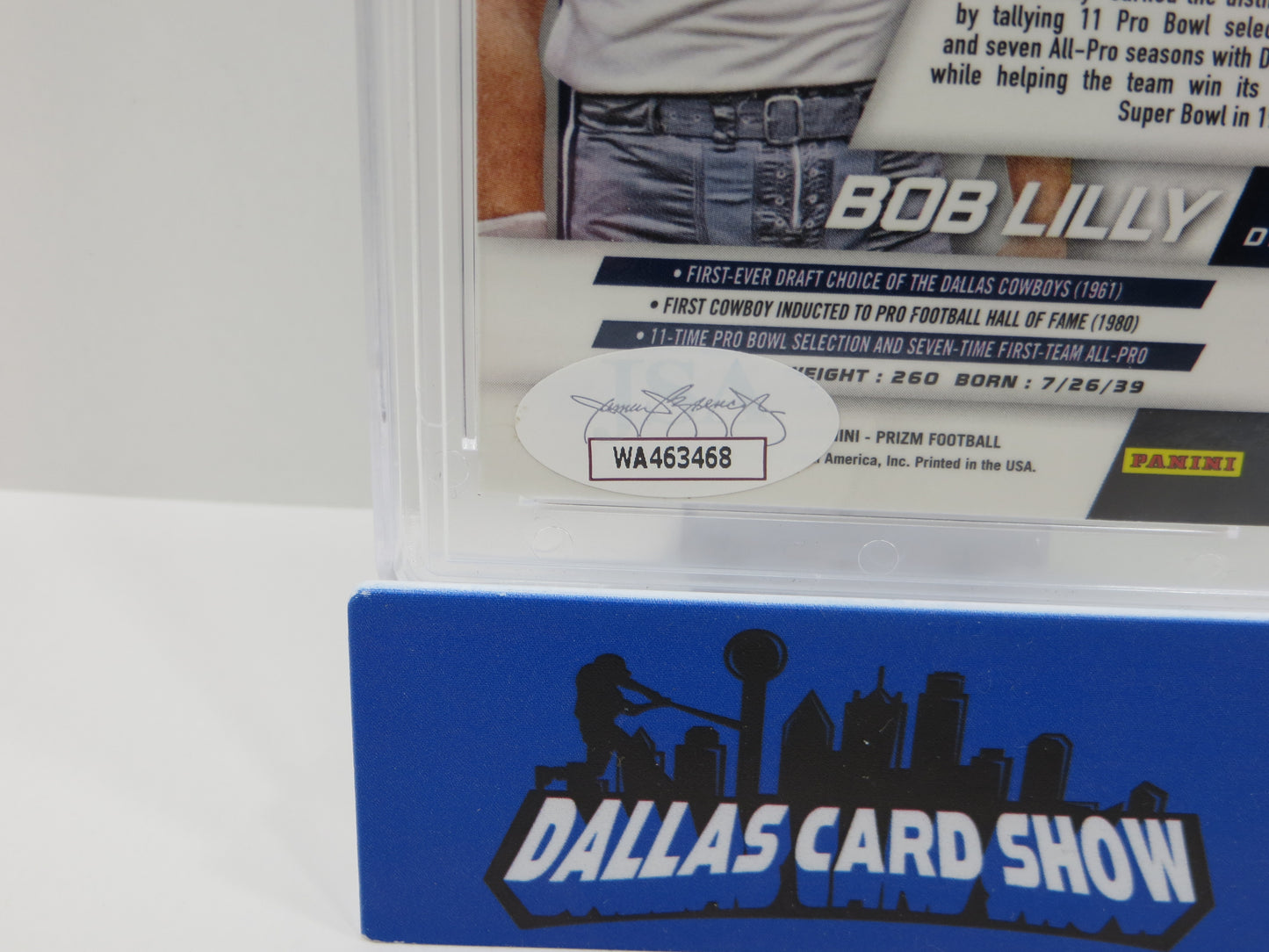 BOB LILLY SIGNED 2014 PANINI PRIZM Football Card #26 JSA SLAB Authentic AUTO