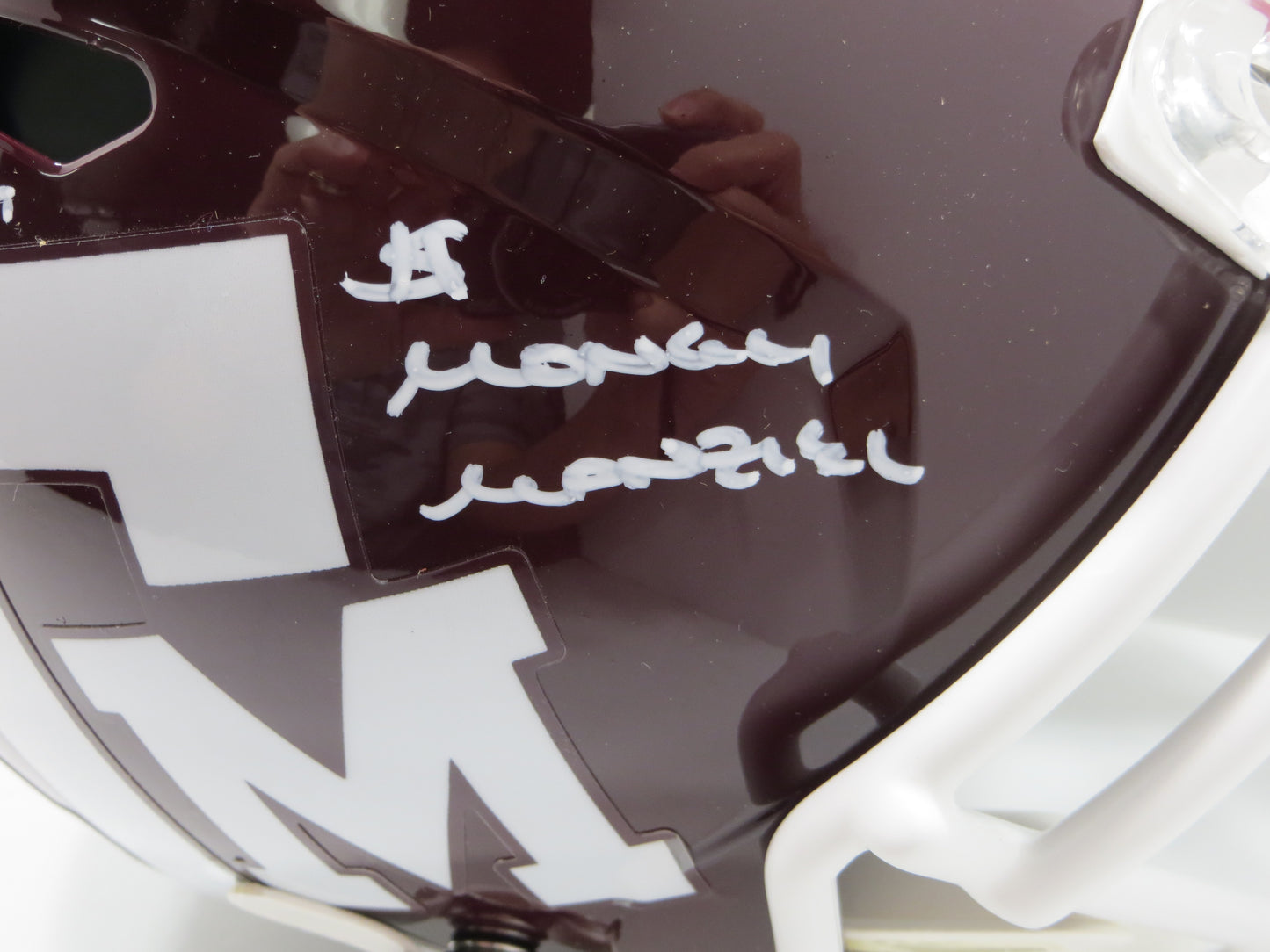 JOHNNY MANZIEL SIGNED TEXAS A&M AGGIES FULL SIZE HELMET w/MONEY BAS COA