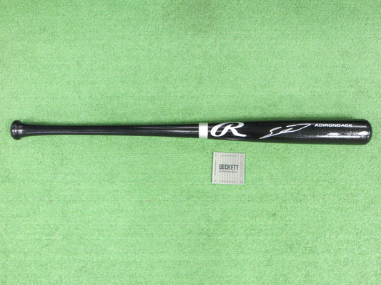 SEBASTIAN WALCOTT TEXAS RANGERS SIGNED BLACK RAWLINGS BASEBALL BAT BAS