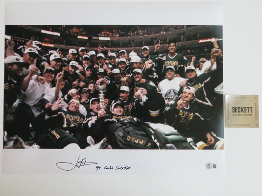 JOE NIEUWENDYK DALLAS STARS SIGNED Stanley Cup 16x20 w/99 CONN SMYTHE BAS